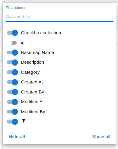 Show Columns