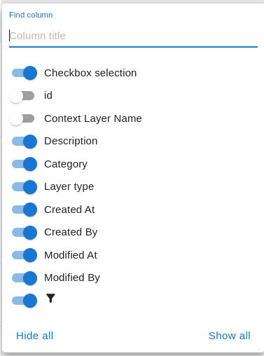 Show Columns